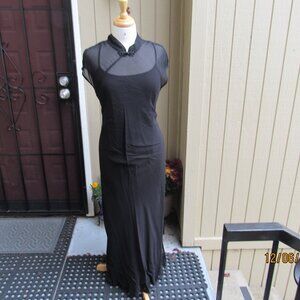 #677  NEW WOMAN'S LONG CHIFFON BLACK DRESS  (SIZE 14W)